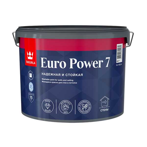 Краска моющаяся Tikkurila/Tikkivala Euro Power