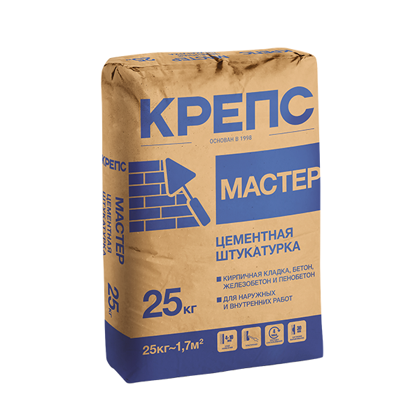 Штукатурка цементная Крепс Мастер 25