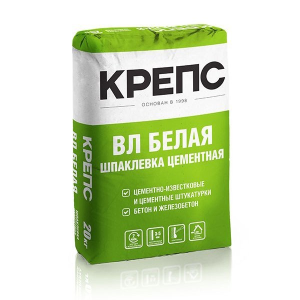 Шпаклевка цементная Крепс ВЛ 20 кг- nav