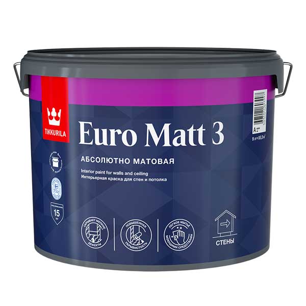 Краска интерьерная Tikkurila/Tikkivala Euro Matt