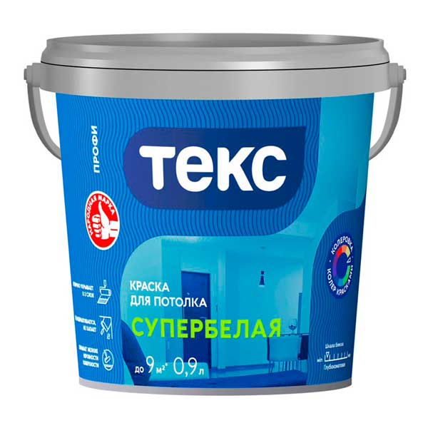 Краска водно-дисперсионная для потолка Текс